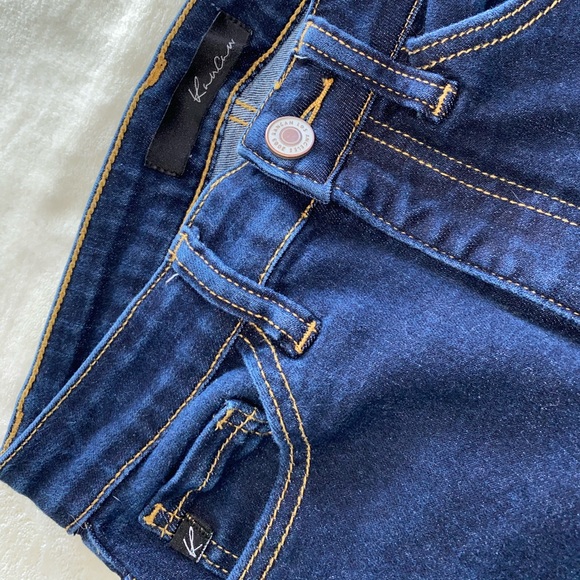 Solid Blue Denim 5 Pocket Skinny Jeans - Picture 2 of 6